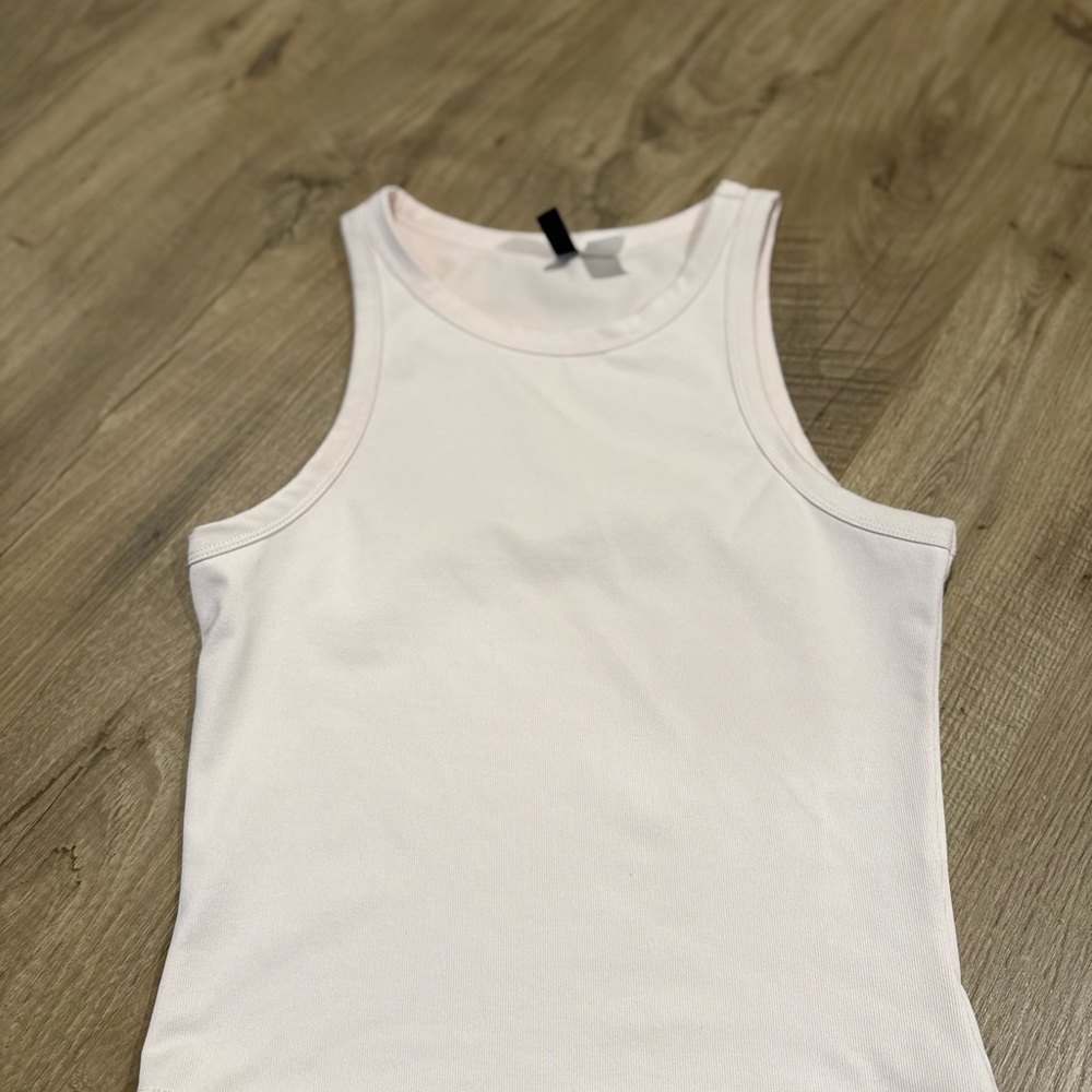 Divided light pink Tank Top